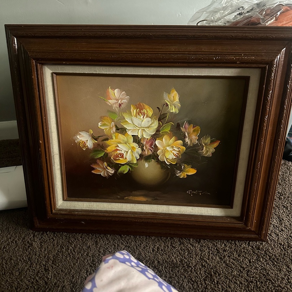 antique picture and frame